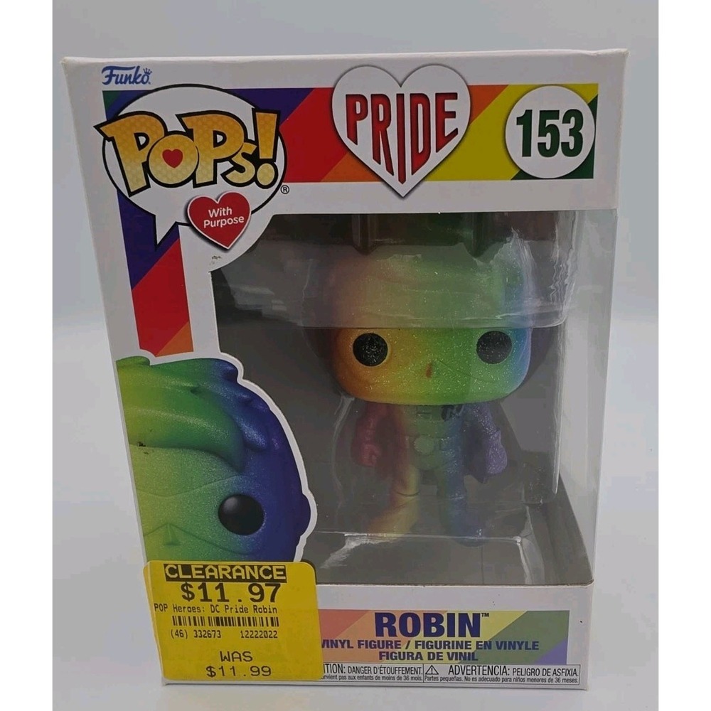 Funko Pop DC Universe Robin #153 Pride 2022 Glitter Vaulted Vinyl Figure